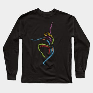 Colorful Dancer Paint Brush Style Long Sleeve T-Shirt